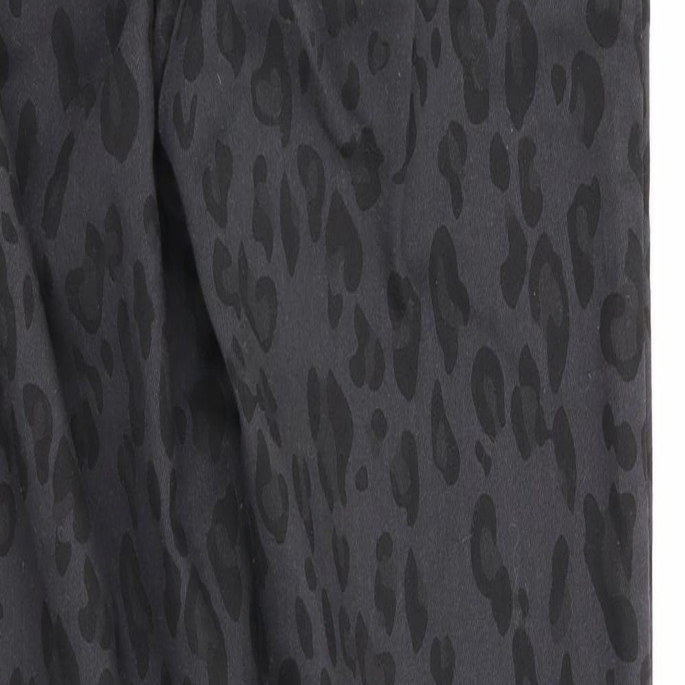 Divided Womens Black Animal Print  Jegging Trousers Size 6 L28 in - Side Zip
