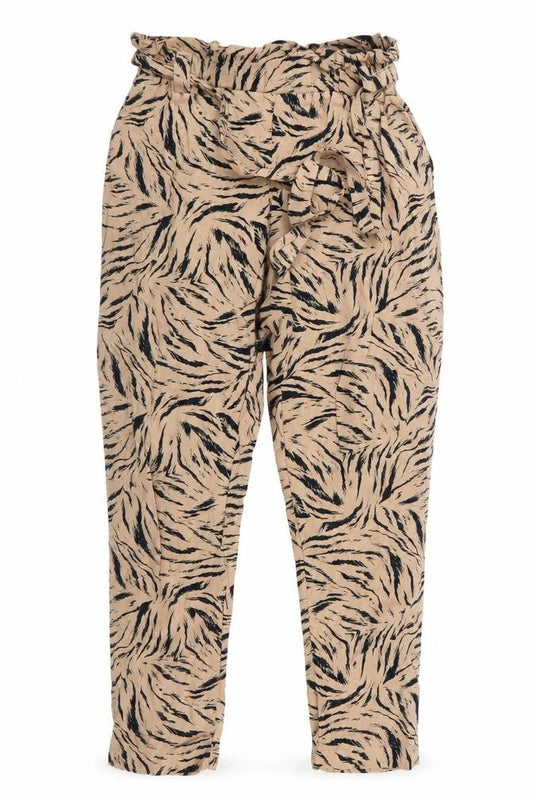 Dorothy Perkins Womens Brown Animal Print  Bloomer Trousers Size 8 L27 in