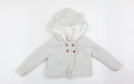 Max Studio  Girls Grey   Cardigan Jumper Size 2-3 Years  - Subtle shimmer effect