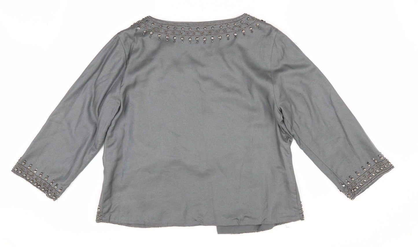 Mariko Womens Grey Floral  Jacket  Size S