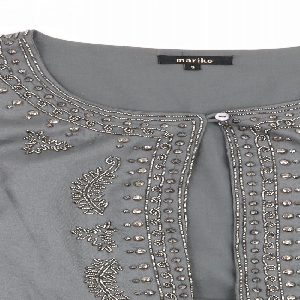 Mariko Womens Grey Floral  Jacket  Size S