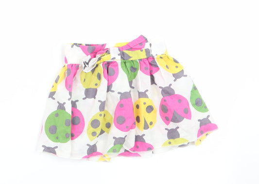 NEXT Girls White Animal Print  A-Line Skirt Size 12-18 Months  - Ladybird print