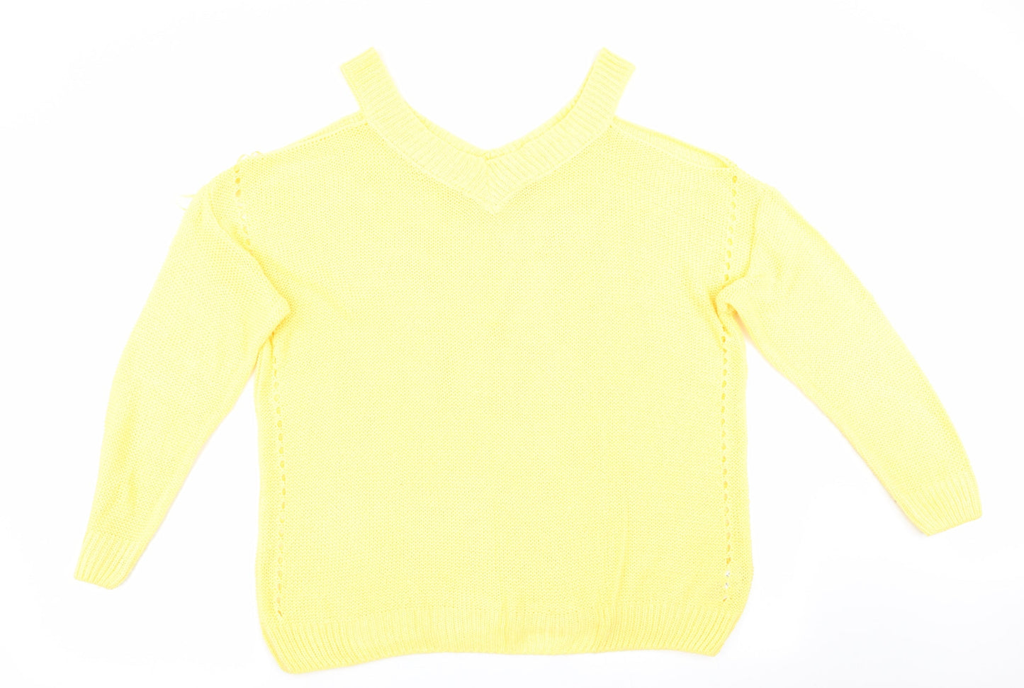 Florence and Fred Womens Yellow   Pullover Jumper Size 14  - Cut out shoulders
