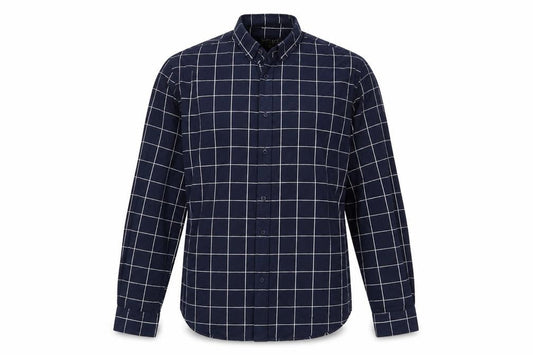Zara Mens Blue Check   Button-Up Size L