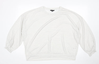 Peacocks Womens Grey Striped  Pullover Jumper Size 20