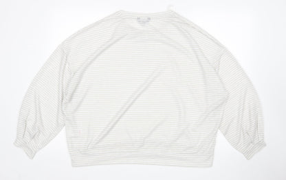 Peacocks Womens Grey Striped  Pullover Jumper Size 20