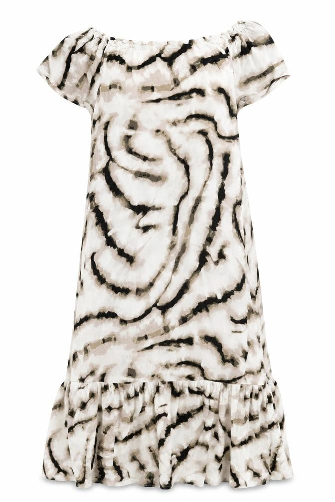 Azure Womens Beige Animal Print  A-Line  Size M