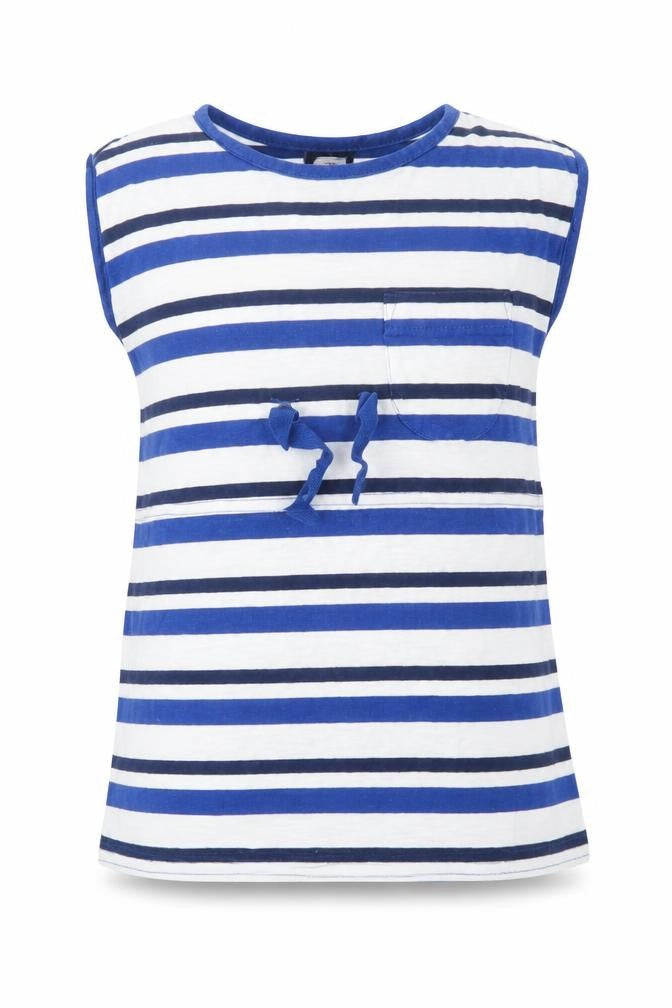 Lily & dan Girls Blue Striped  Basic Blouse Size 3-4 Years