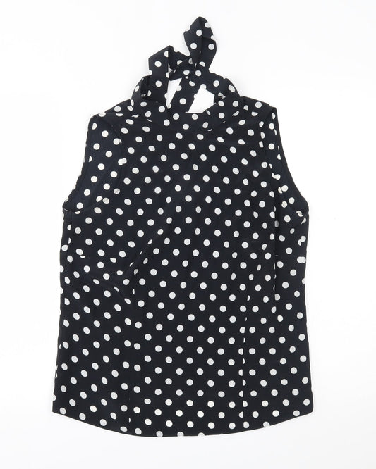 maria bellesy Womens Black Polka Dot  Basic Blouse One Size
