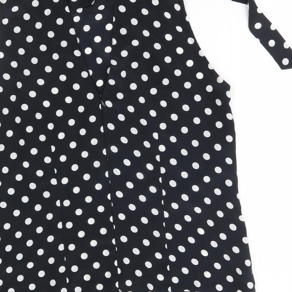 maria bellesy Womens Black Polka Dot  Basic Blouse One Size