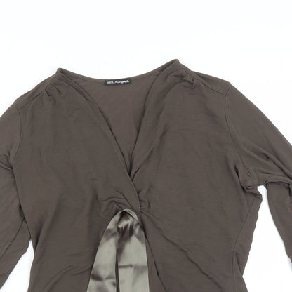 Preloved Autograph Womens Brown   Basic T-Shirt Size 20 - Detail