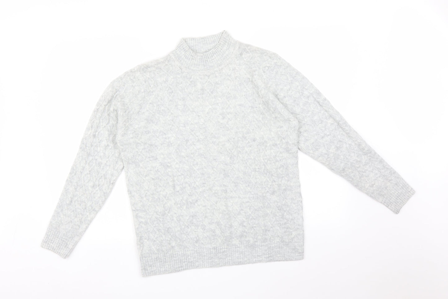 ISLE Womens Grey Argyle/Diamond  Pullover Jumper Size S