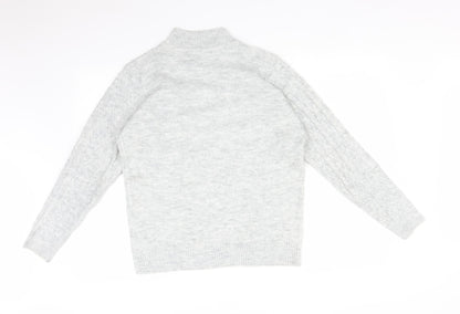 ISLE Womens Grey Argyle/Diamond  Pullover Jumper Size S