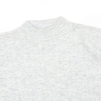 ISLE Womens Grey Argyle/Diamond  Pullover Jumper Size S
