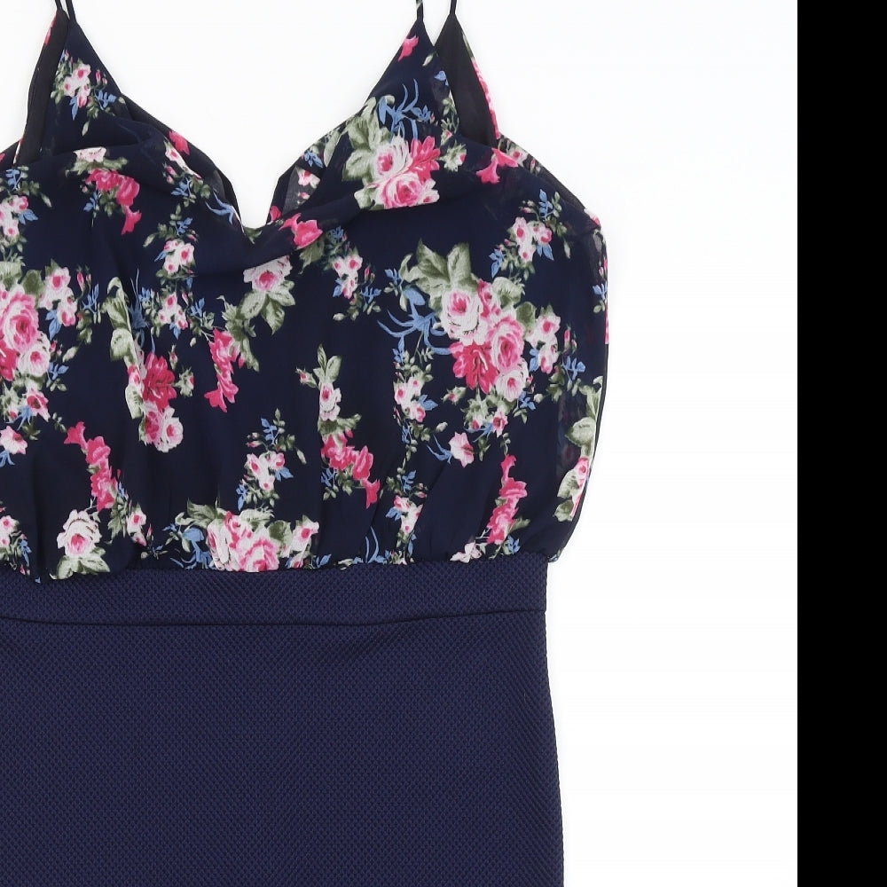 TFNC Womens Blue Floral  Pencil Dress  Size L