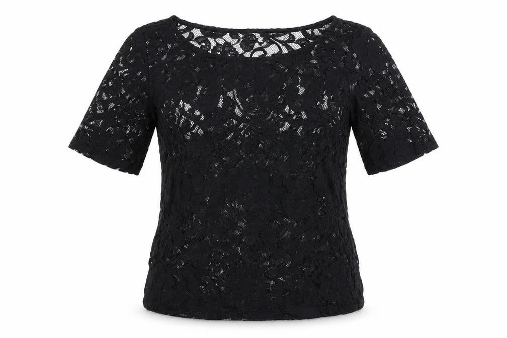 George Womens Black Floral  Basic Blouse Size 12