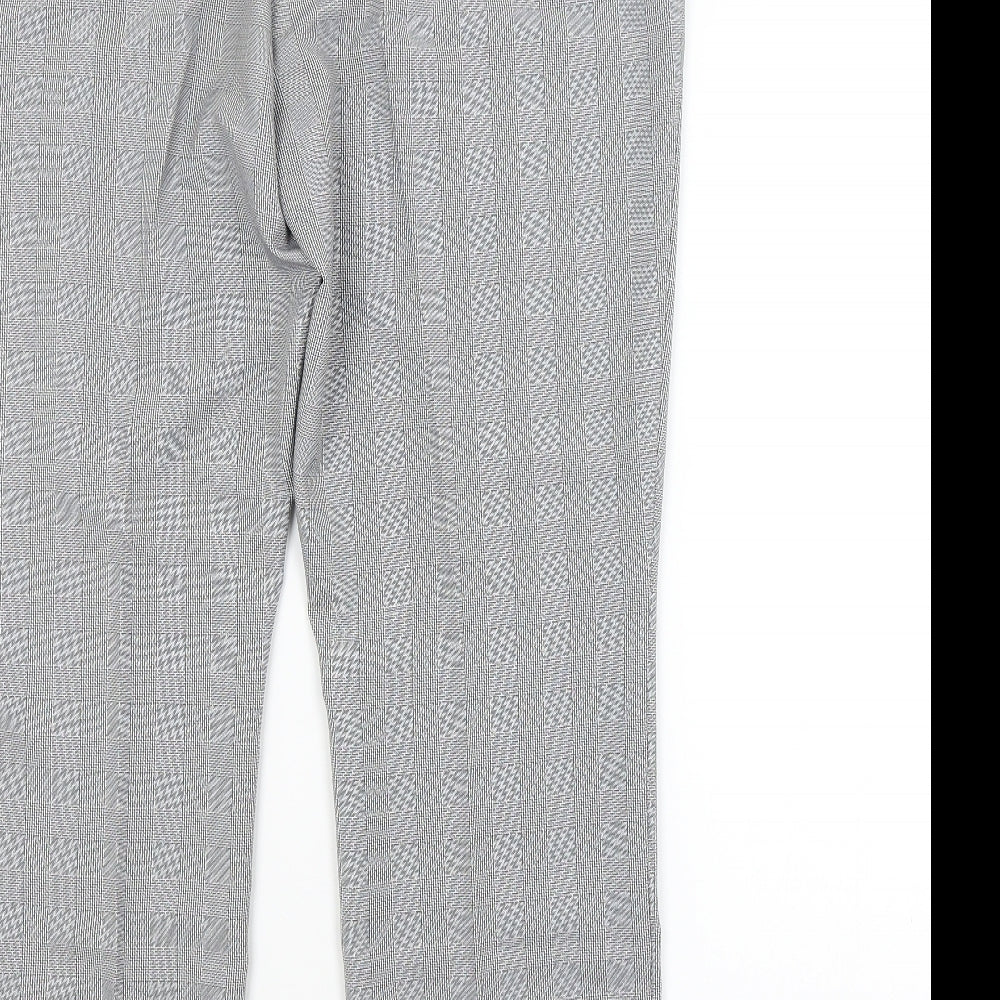 Preworn Womens Grey Check  Trousers  Size 16 L29 in