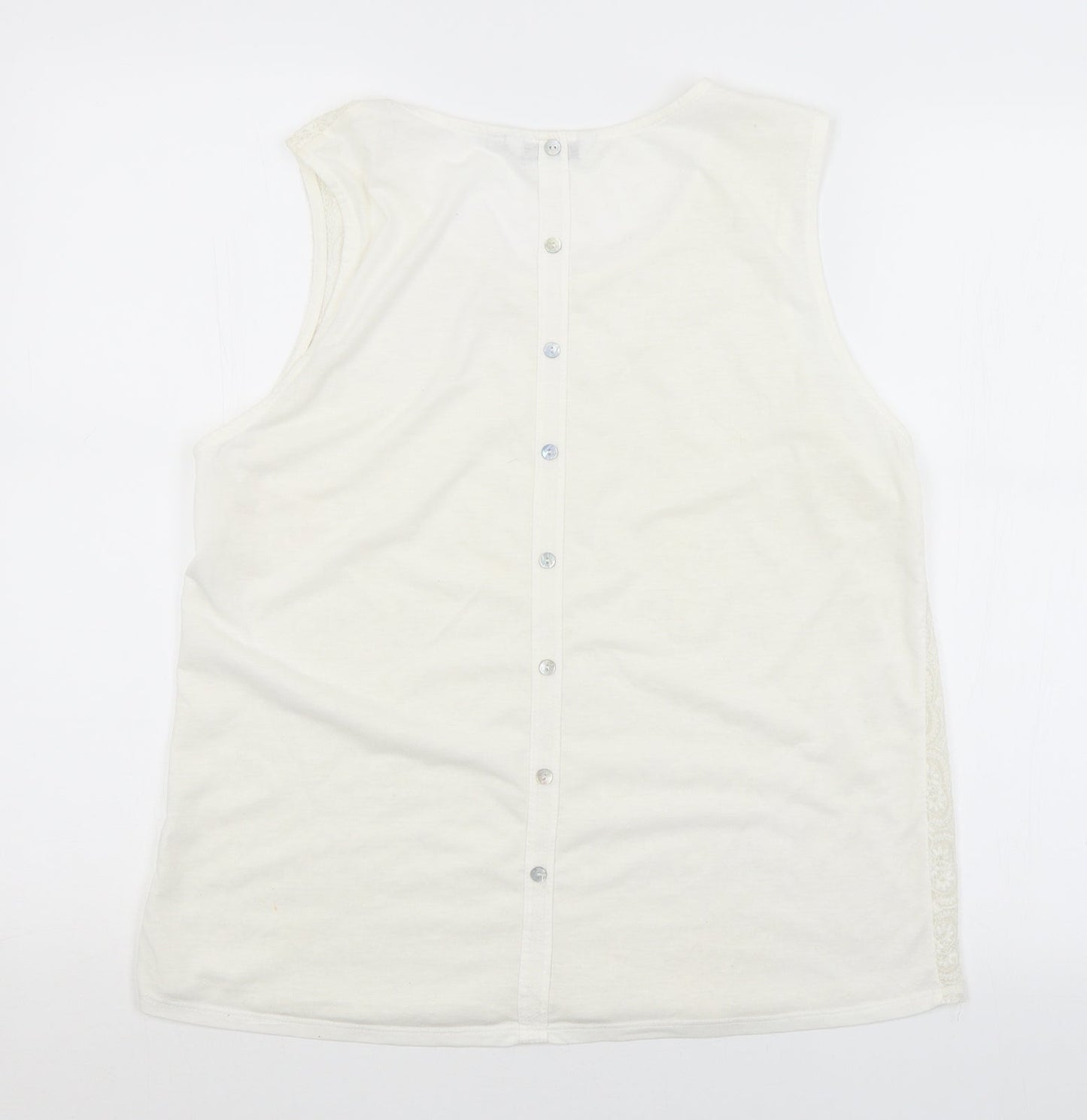 New Look Womens White Argyle/Diamond  Basic Blouse Size 16