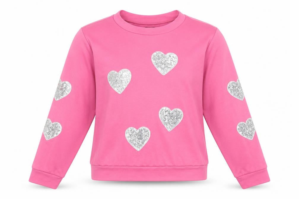 CBR Womens Pink   Pullover Jumper Size L  - Heart print