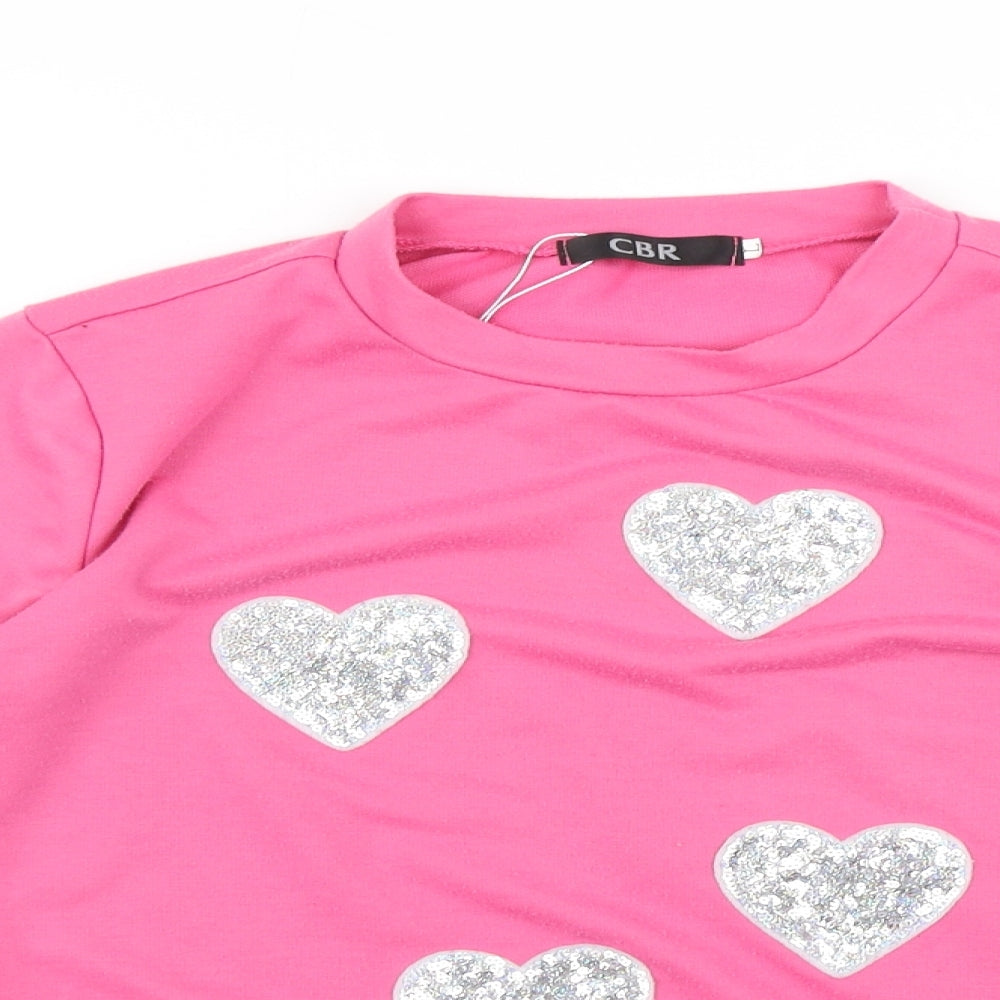 CBR Womens Pink   Pullover Jumper Size L  - Heart print