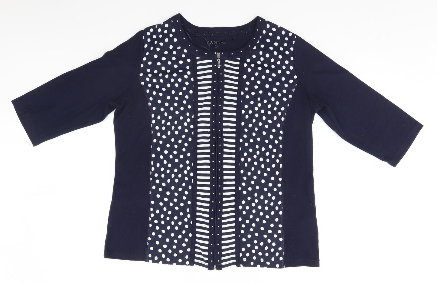 Canda Womens Blue   Full Zip Jumper Size L