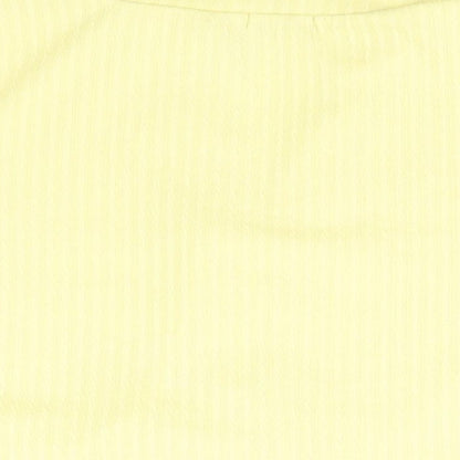 Boohoo Womens Yellow Striped  Basic Button-Up Size 16