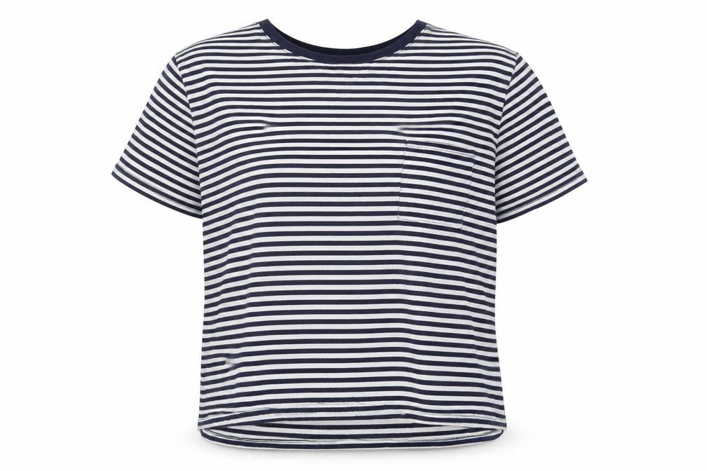 H&M Womens White Striped  Basic T-Shirt Size M