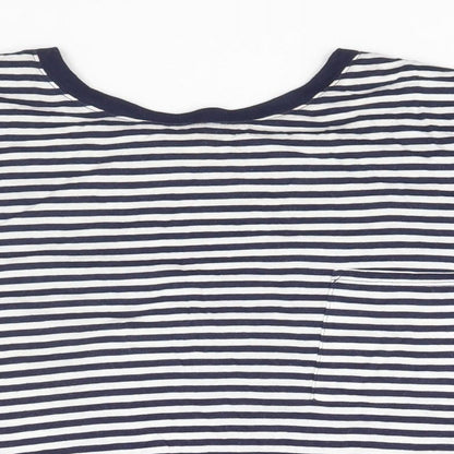 H&M Womens White Striped  Basic T-Shirt Size M