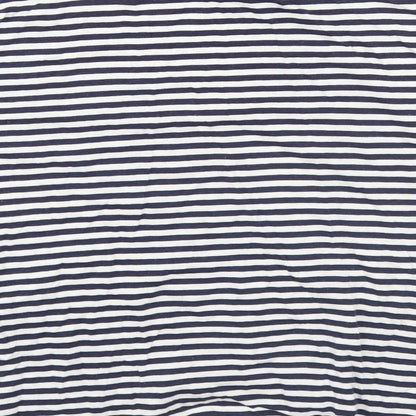H&M Womens White Striped  Basic T-Shirt Size M