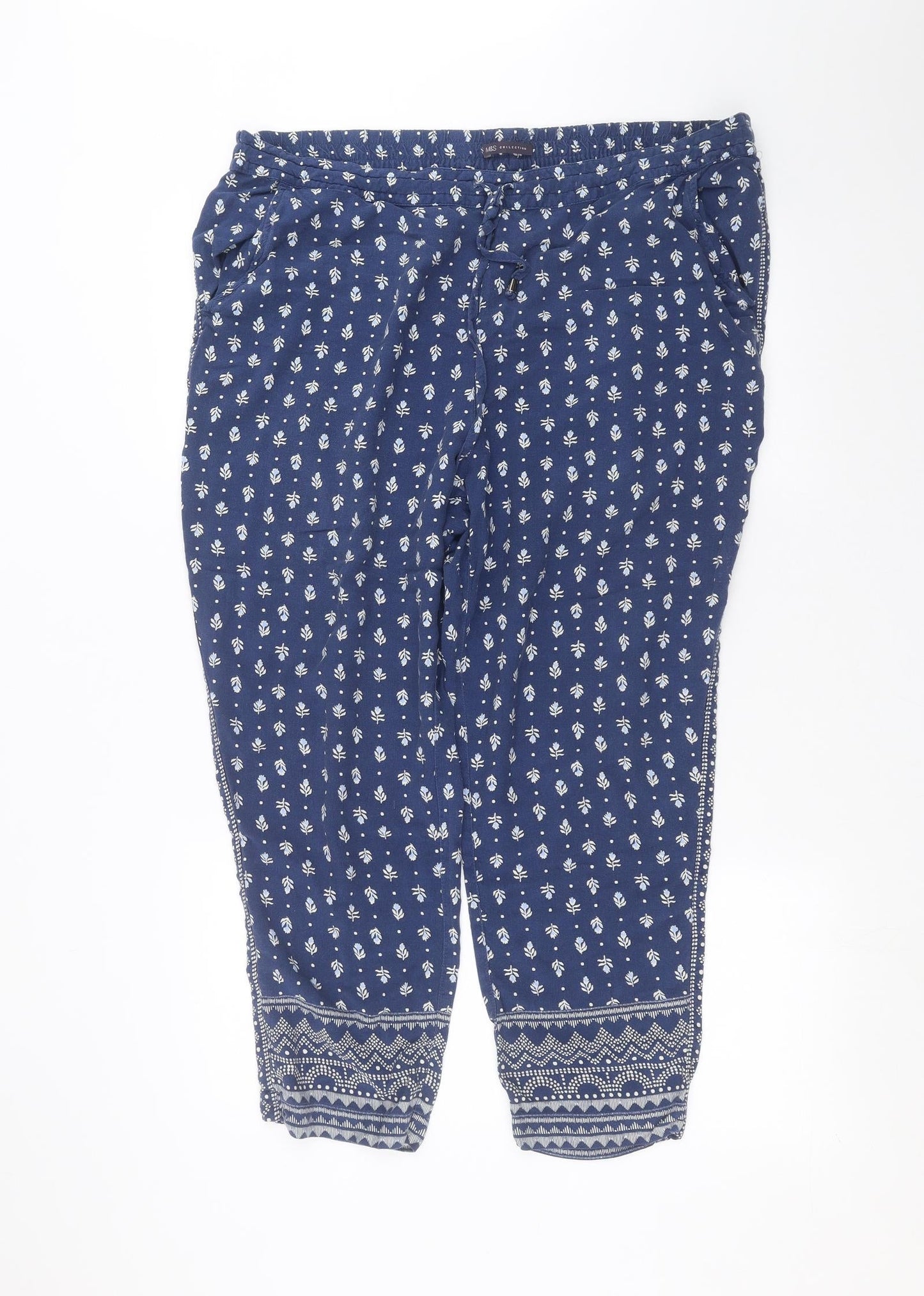 Marks and Spencer Womens Blue   Trousers  Size 18 L23 in