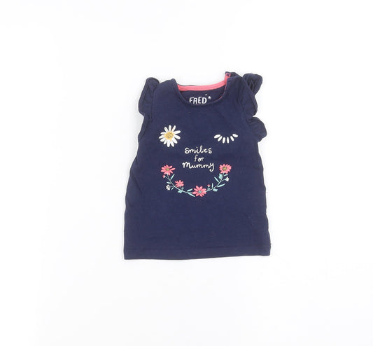 fred & flo Baby Blue   Basic T-Shirt Size 3-6 Months
