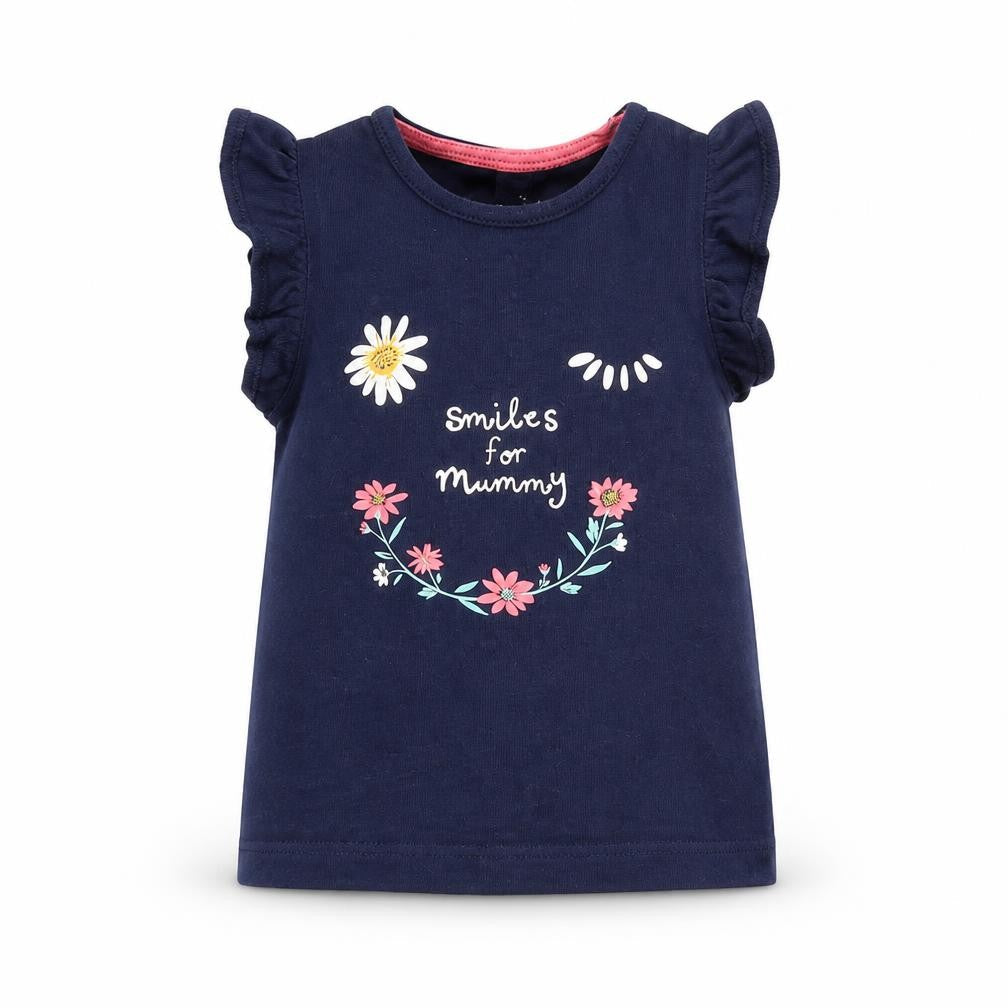 fred & flo Baby Blue   Basic T-Shirt Size 3-6 Months