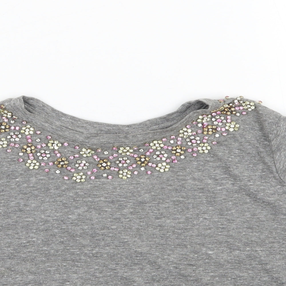Topshop Womens Grey   Cropped T-Shirt Size 4