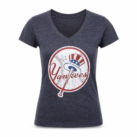 Magestic Threads Womens Blue   Basic T-Shirt Size S  - Yankees