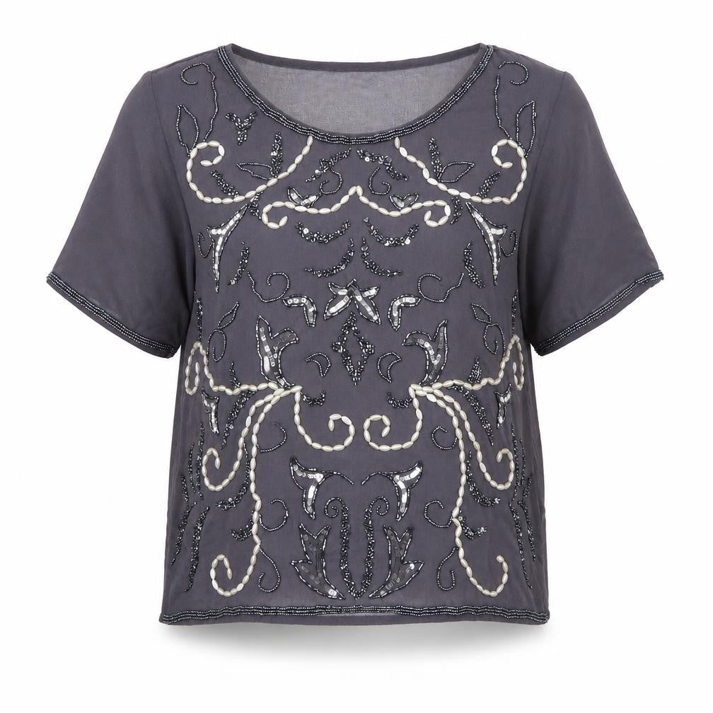 Blue Vanilla Womens Grey   Basic Blouse Size S