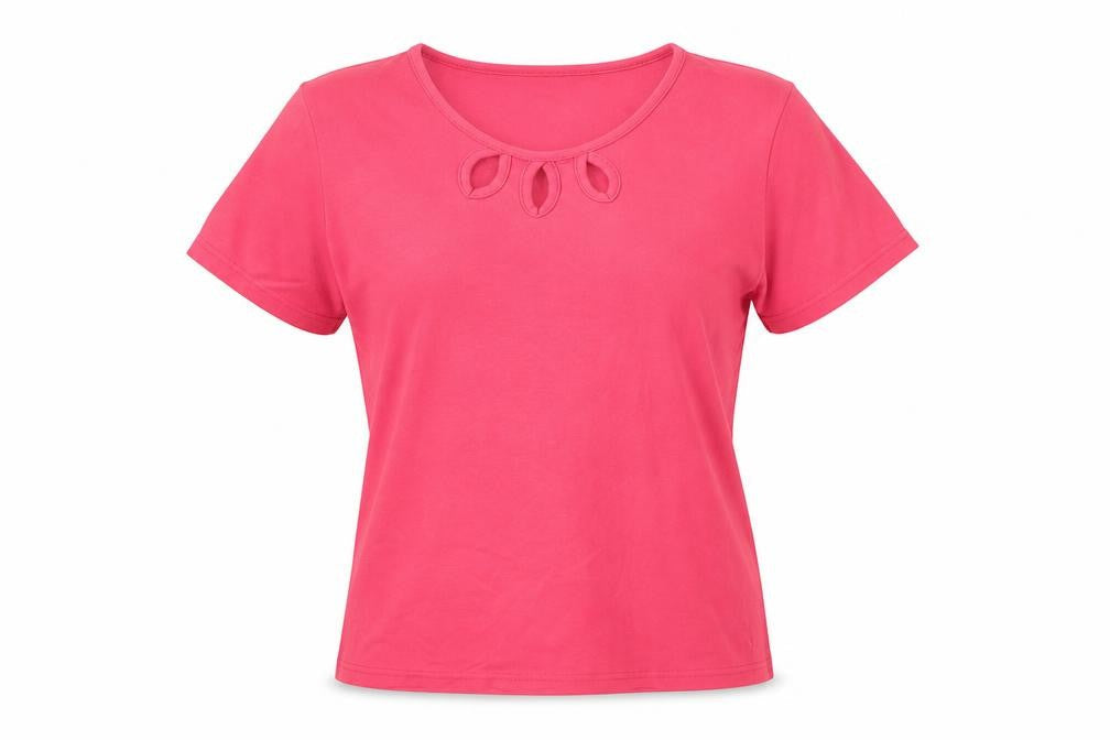 Isle Womens Pink   Basic T-Shirt Size M  - Cut out detail