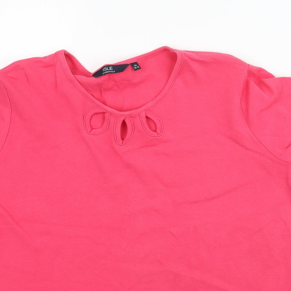 Isle Womens Pink   Basic T-Shirt Size M  - Cut out detail