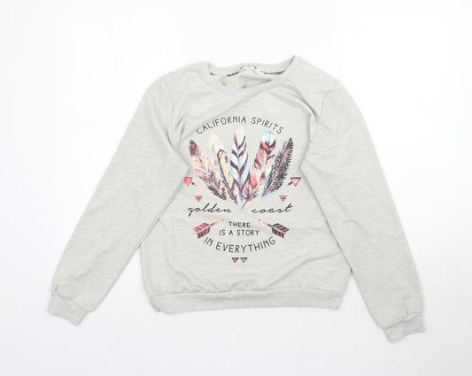 J&H Fashion Girls Grey   Pullover Sweatshirt Size L  - California Spirits