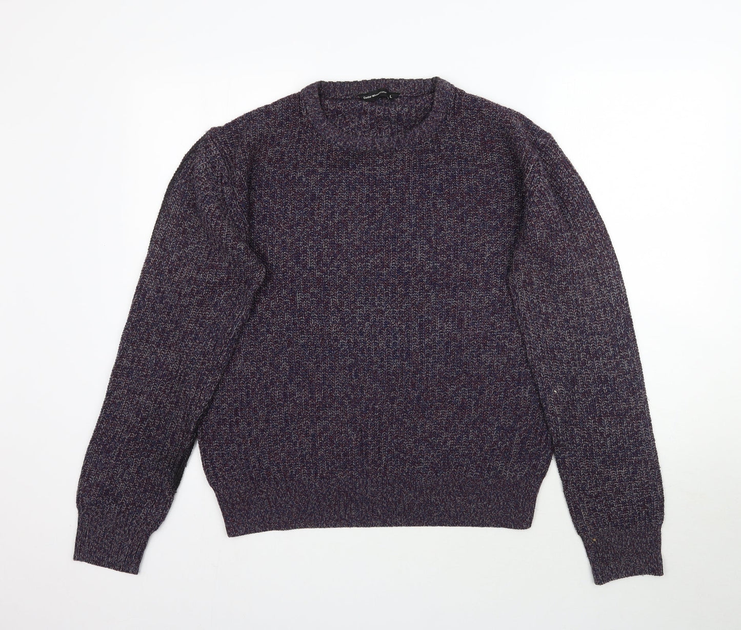 Cedar Wood State Womens Purple  Knit Pullover Jumper Size L