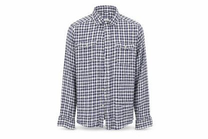 George Mens Blue Check   Button-Up Size M