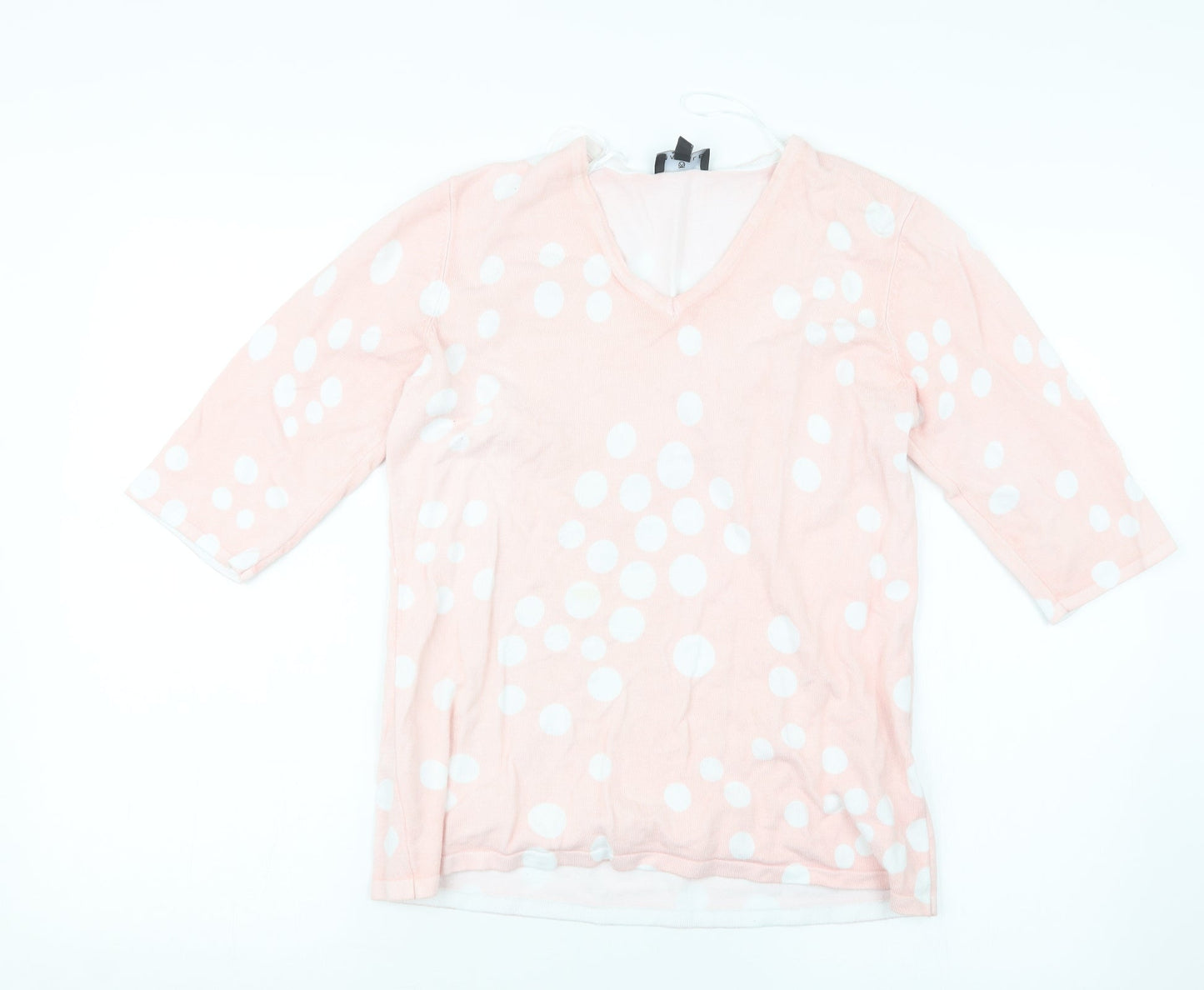 MARBLE Womens Pink Geometric Knit Pullover Jumper Size S
