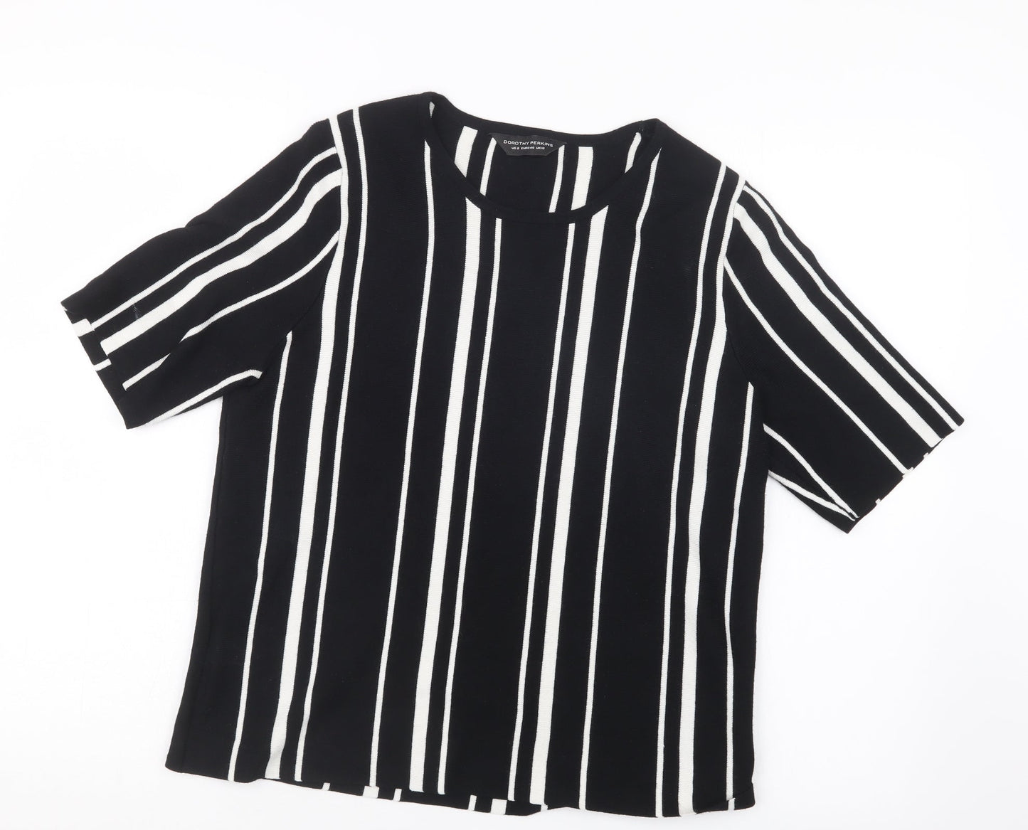 Dorothy Perkins Womens Black Striped  Pullover Jumper Size 12