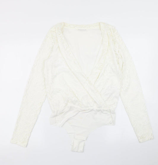 VILA Womens White   Bodysuit One-Piece Size M