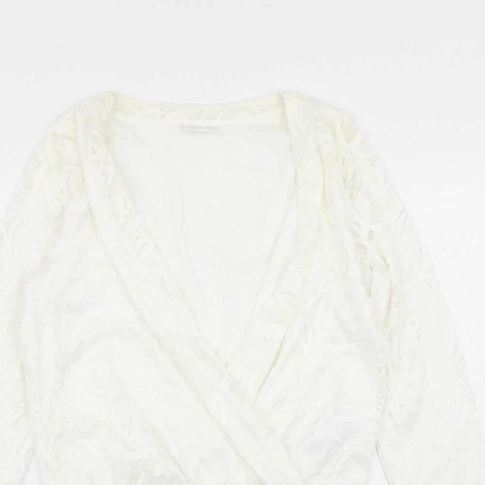 VILA Womens White   Bodysuit One-Piece Size M