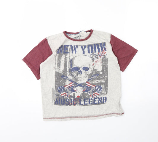 Preworn Boys Grey   Basic T-Shirt Size 13 Years