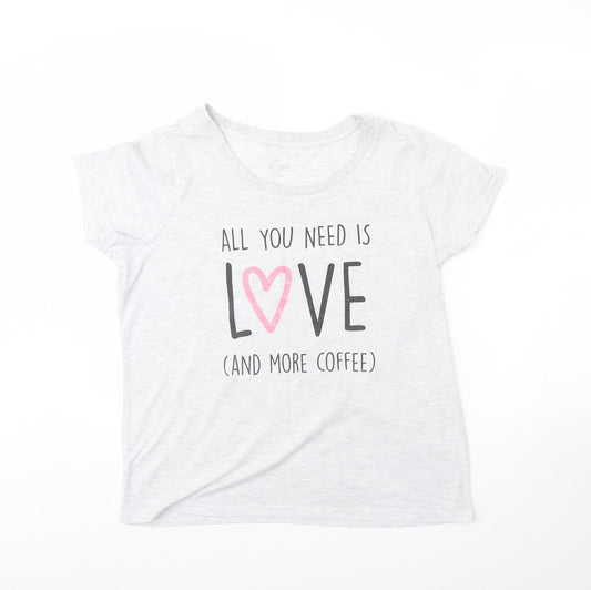 Preworn Womens Grey Solid  Cami Pyjama Top Size M  - All you need is love