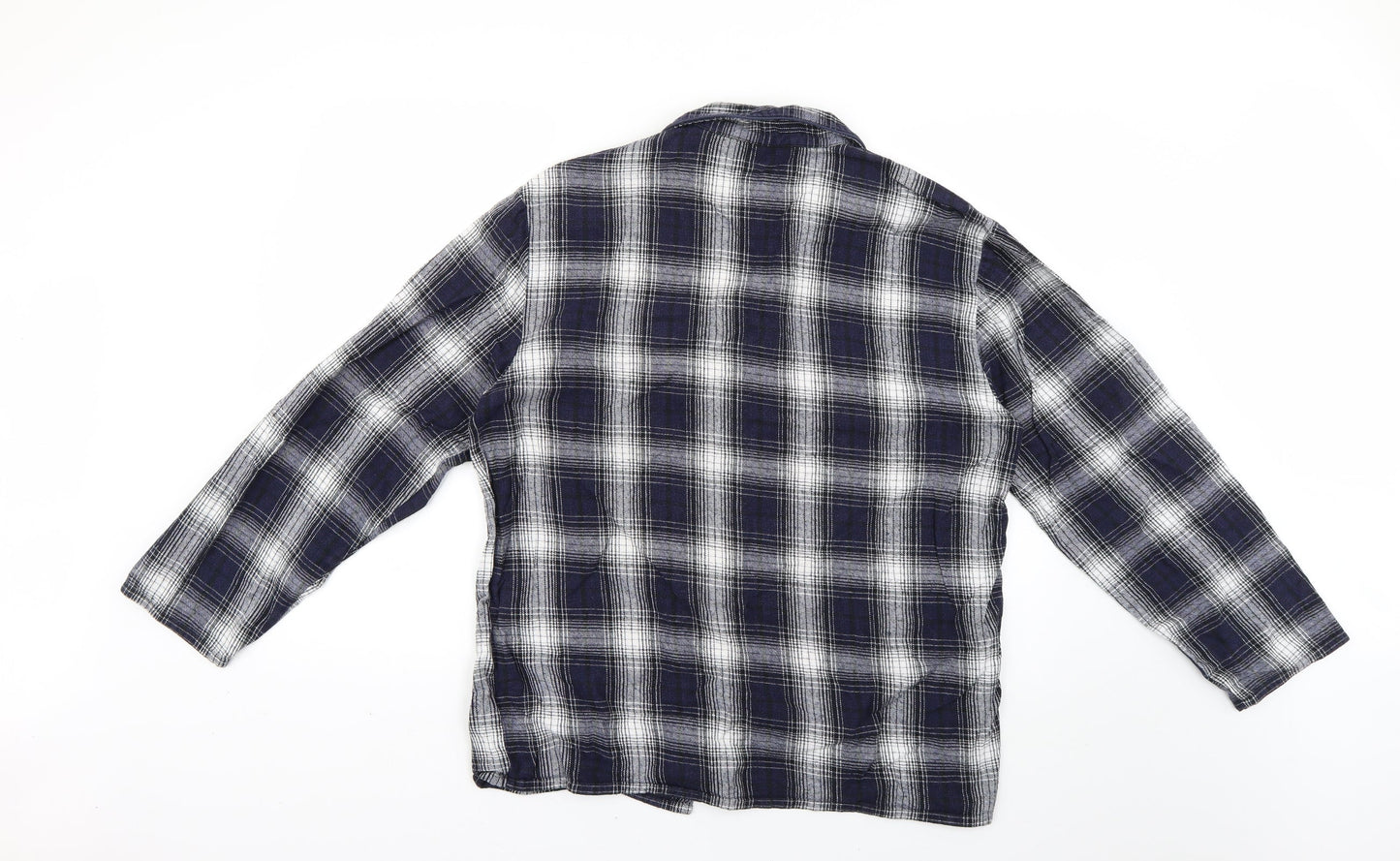 Marks and Spencer Mens Blue Check   Button-Up Size M