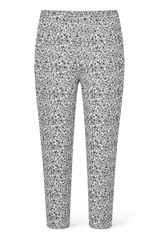 New Look Womens White Floral Denim Trousers  Size 10 L26 in