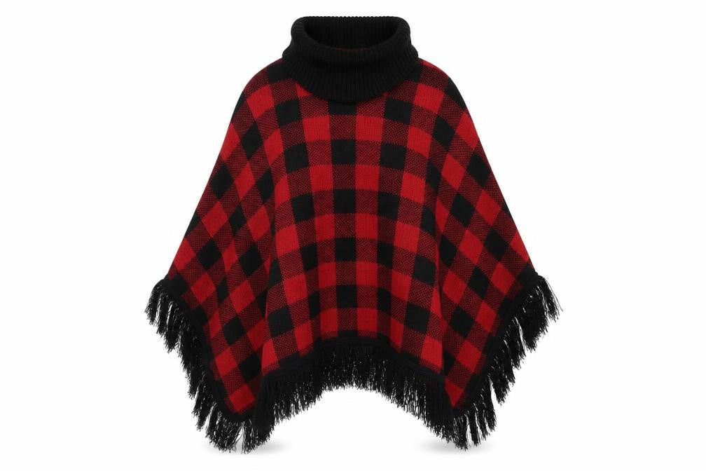 Preworn Womens Red Check Knit Pullover Jumper One Size