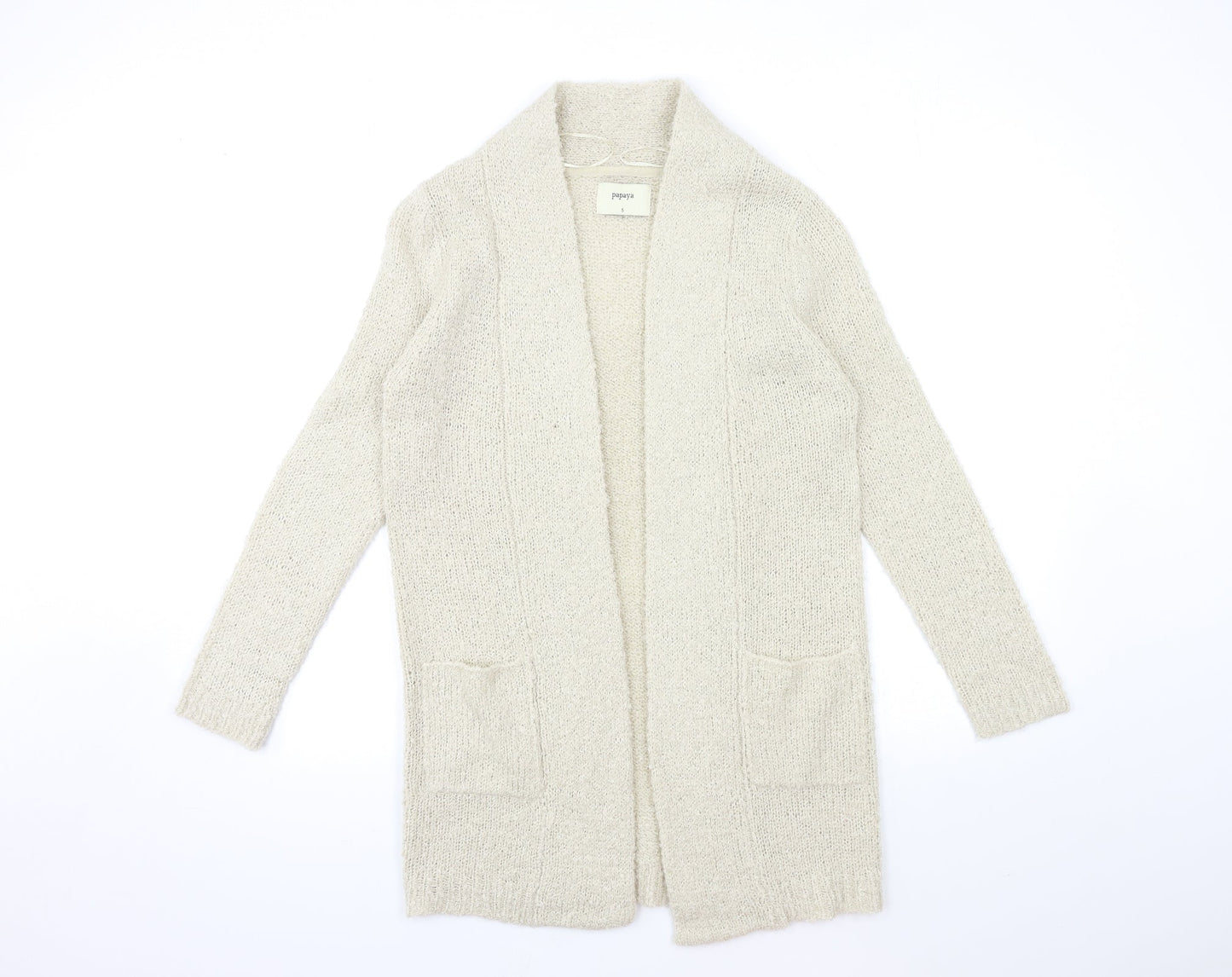 Papaya Womens Beige  Knit Cardigan Jumper Size S